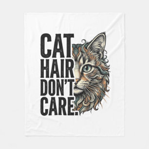 Kattenhaar maakt niet uit Vintage graveer cat shir Fleece Deken