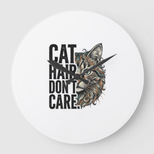 Kattenhaar maakt niet uit Vintage graveer cat shir Grote Klok