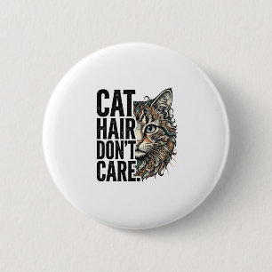 Kattenhaar maakt niet uit Vintage graveer cat shir Ronde Button 5,7 Cm