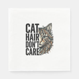 Kattenhaar maakt niet uit Vintage graveer cat shir Servet