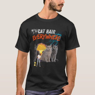 Kattenhaar Overal, Grappig Kattenontwerp, Kattenli T-shirt