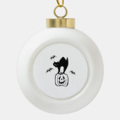 kattenhalloween keramische bal ornament (Voorkant)