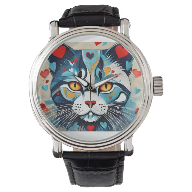 kattenhart horloge (Voorkant)