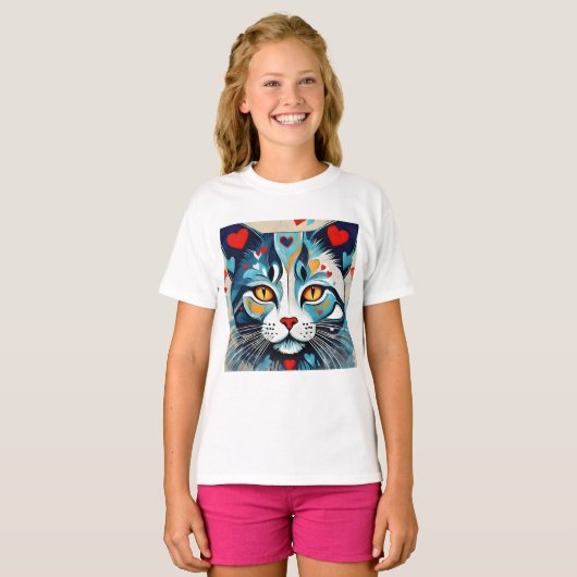 kattenhart t-shirt (Voorkant volledig)