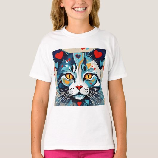 kattenhart t-shirt (Voorkant)