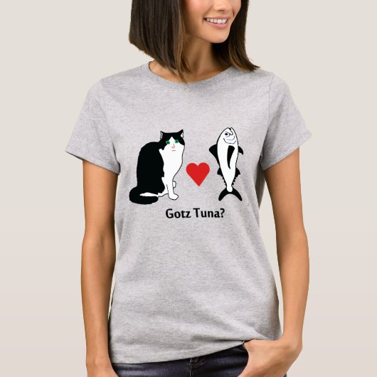 Kattenharten tonijn, kat Joke T-shirt (Voorkant)
