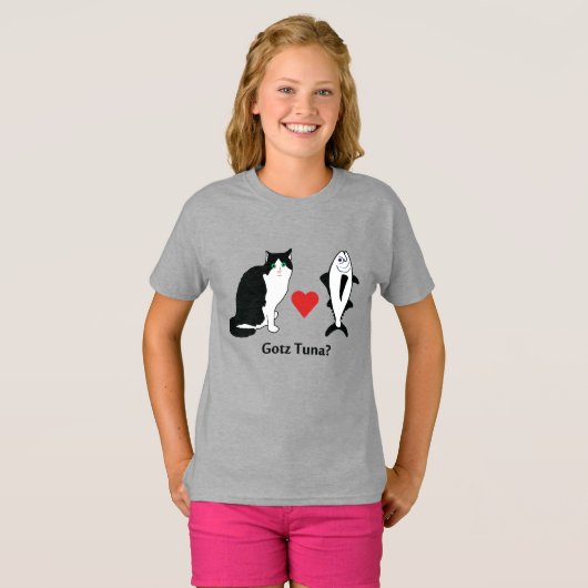 Kattenharten tonijn, kat Joke T-shirt (Voorkant volledig)