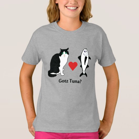 Kattenharten tonijn, kat Joke T-shirt (Voorkant)