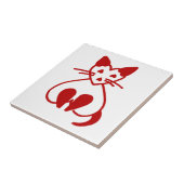 kattenhartritme keramische tapijtschelp tegeltje (Zijkant)