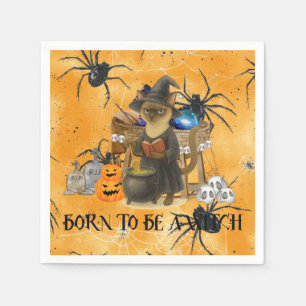 Kattenheks op Halloweenfeest Servet