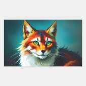 kattenheldere roodkleurige kunstwhisker mooi rechthoekige sticker (Voorkant)