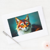 kattenheldere roodkleurige kunstwhisker mooi rechthoekige sticker (Envelop)