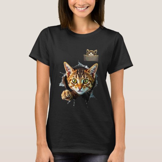 Kattenhemd Gescheurde Stof Kitten Kitty T-shirt Jo (Voorkant)