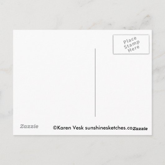 Kattenhobo teken, vriendelijke dame woont hier bri briefkaart (Achterkant)