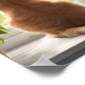 Kattenhond kijkt uit het raam poster (Hoek)