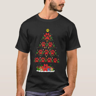 Kattenhond Poot Kerstboom Pyjama Puppies Hond Kat T-shirt