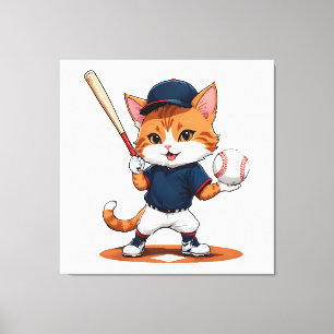 Kattenhonkbalspeler Canvas Afdruk