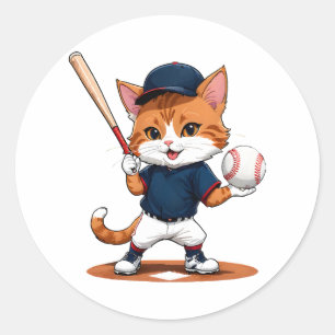 Kattenhonkbalspeler Ronde Sticker