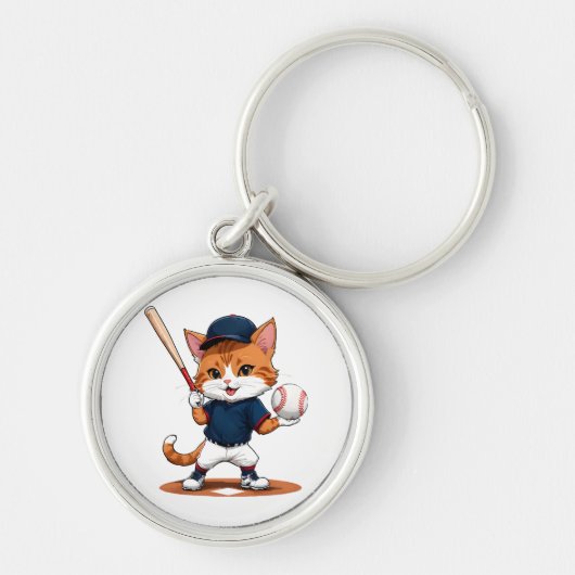 Kattenhonkbalspeler Sleutelhanger (Voorkant)