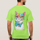 Kattenhoofd met bril Clipart-78199 T-shirt (Achterkant)