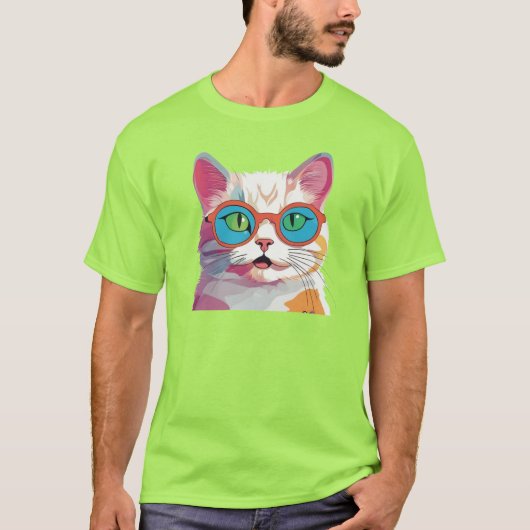 Kattenhoofd met bril Clipart-78199 T-shirt (Voorkant)