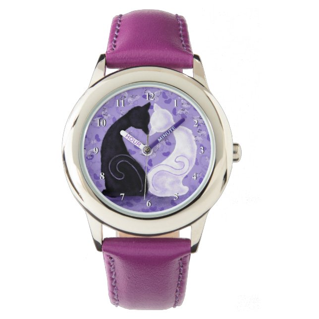 Kattenhorloge voor koppels horloge (Voorkant)