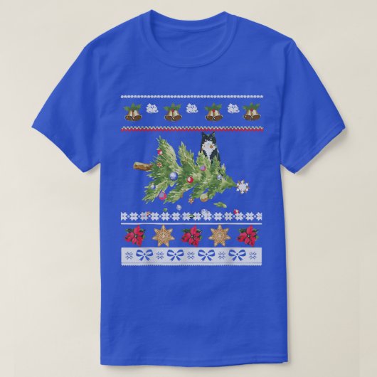 Kattenhouders blij met kerstfeestdagen winter t-shirt (Design voorkant)