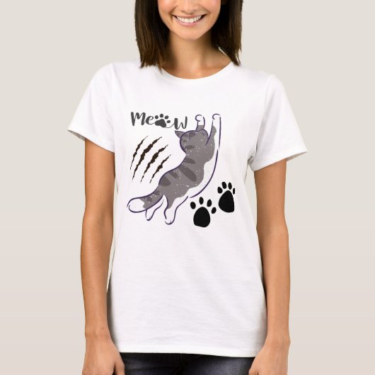 Kattenhouding Krassen en miauwen T-shirt (Voorkant)