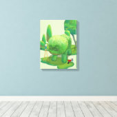 Kattenhoveniers en Groene Dierlijke Struik Canvas Afdruk (Insitu (Houten vloer))