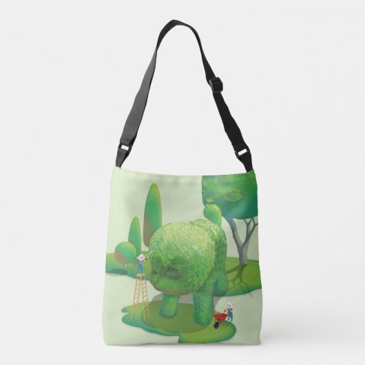 Kattenhoveniers en Groene Dierlijke Struik Crossbody Tas (Achterkant)