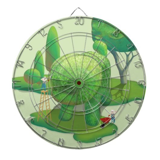 Kattenhoveniers en Groene Dierlijke Struik Dartbord (Voorkant)