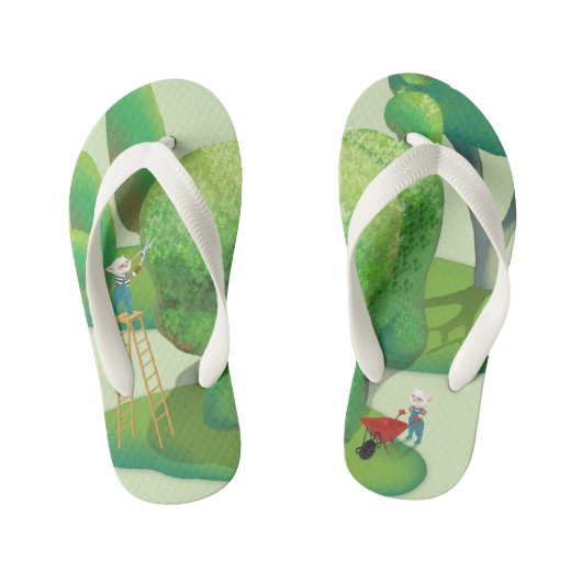 Kattenhoveniers en Groene Dierlijke Struik Kinder Teenslippers (Voetbed)