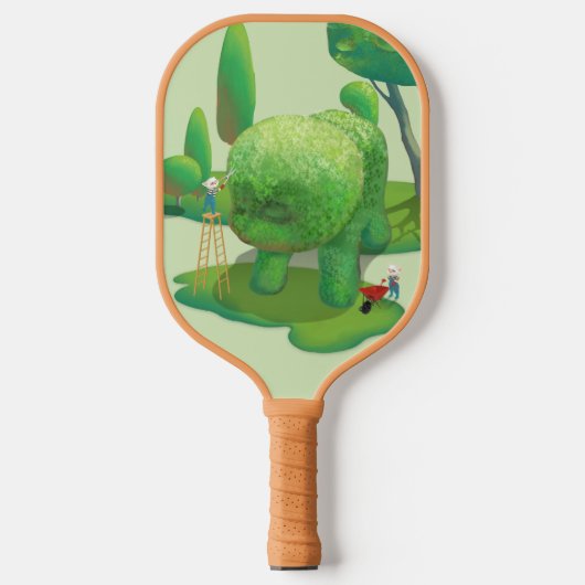 Kattenhoveniers en Groene Dierlijke Struik Pickleball Paddle (Voorkant)
