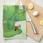 Kattenhoveniers en Groene Dierlijke Struik Theedoek (Quarter Fold)