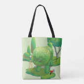 Kattenhoveniers en Groene Dierlijke Struik Tote Bag (Achterkant)