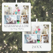 Kattenhuisdier Foto Kerstmis Metalen Ornament