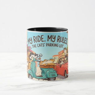 Kattenhumor Grappige Kattenmoeder Rijden Alleen Om Mok