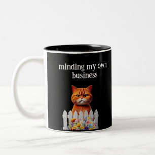 Kattenhumor --Mijn eigen zaken regelen Tweekleurige Koffiemok