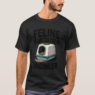 Kattenhygiëne-ingenieur kattenbak kattenliefhebber t-shirt