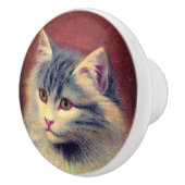  kattenillustratie art nouveau elegant keramische knop (Rechts)