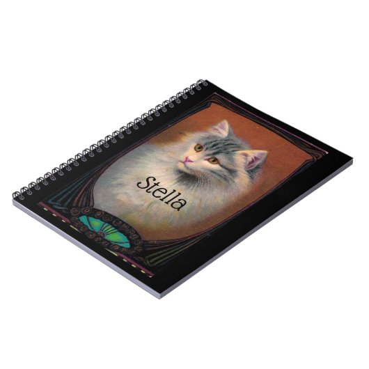 kattenillustratie art nouveau elegant notitieboek (Linkerzijde)