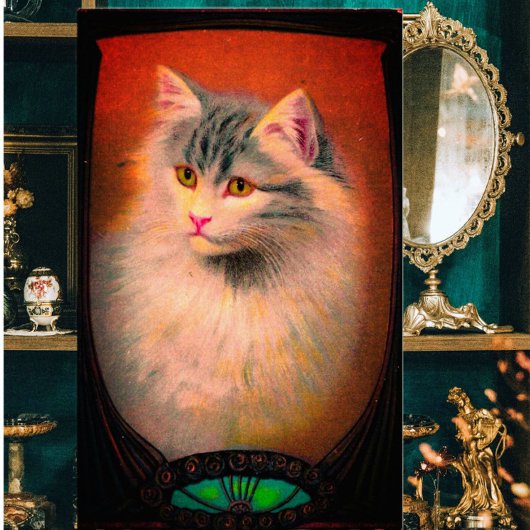  kattenillustratie art nouveau elegant poster