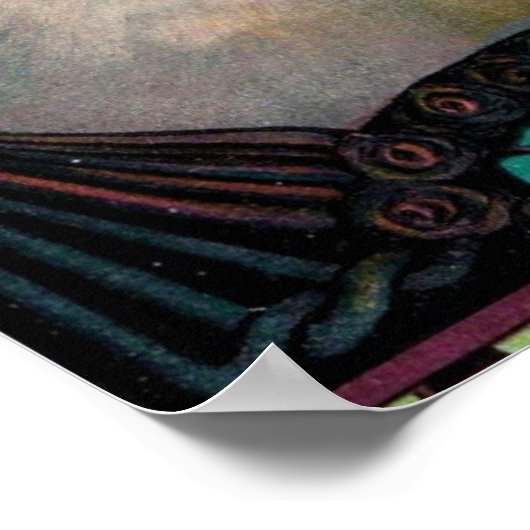  kattenillustratie art nouveau elegant poster (Hoek)