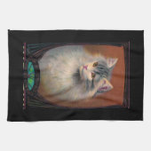  kattenillustratie art nouveau elegant theedoek (Horizontaal)