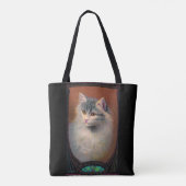  kattenillustratie art nouveau sierlijk huisdier tote bag (Achterkant)