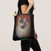  kattenillustratie art nouveau sierlijk huisdier tote bag (Dichtbij)