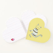 Kattenillustratie Blauwe en bruine strepen Notitieboek (Binnen)