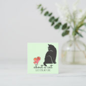 Kattenillustratie & harten Kattenoppas Vierkante Visitekaartje (Staand voorkant)