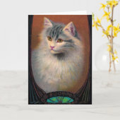  kattenillustratie kaart (Gele Bloem)