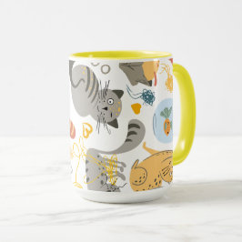 Kattenillustratie Kunstwerk Mok